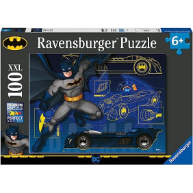 Puzzle 100 p XXL - La Batmobile / Batman - Dès 6 ans - Librairie de France