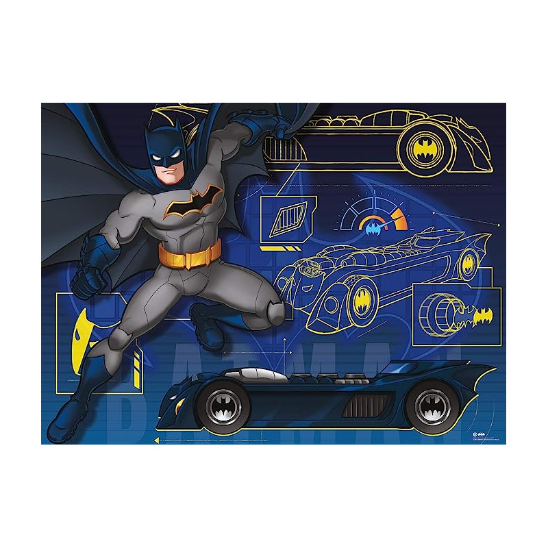Puzzle 100 p XXL - La Batmobile / Batman - Dès 6 ans - Librairie de France