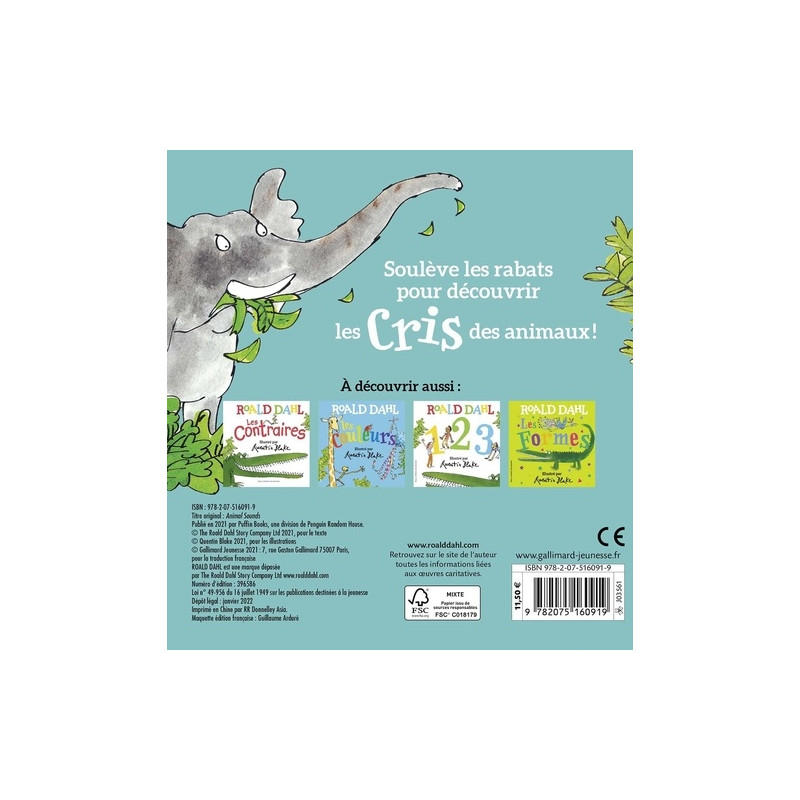 Les cris des animaux - 1-3 ans - Album - Librairie de France