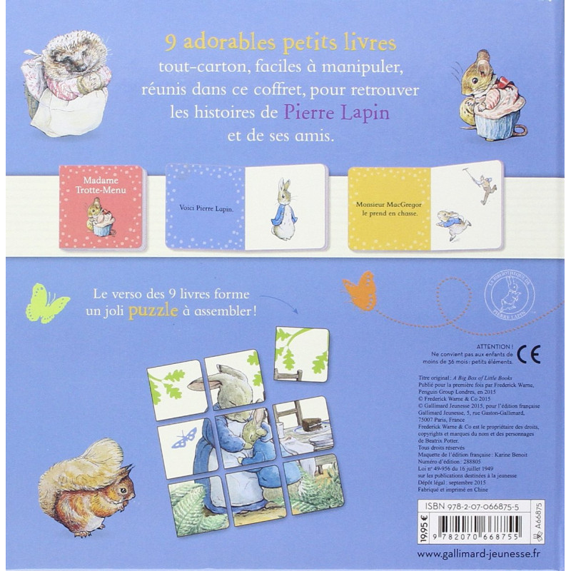 Mon coffret à histoires Pierre Lapin - Coffret en 9 volumes - 3-6 ans - Librairie de France