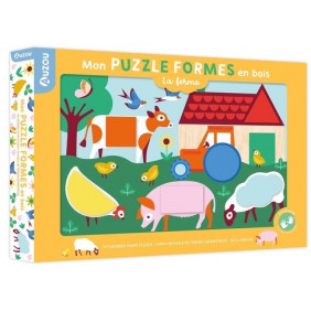 Mon puzzle formes en bois - la ferme - Librairie de France