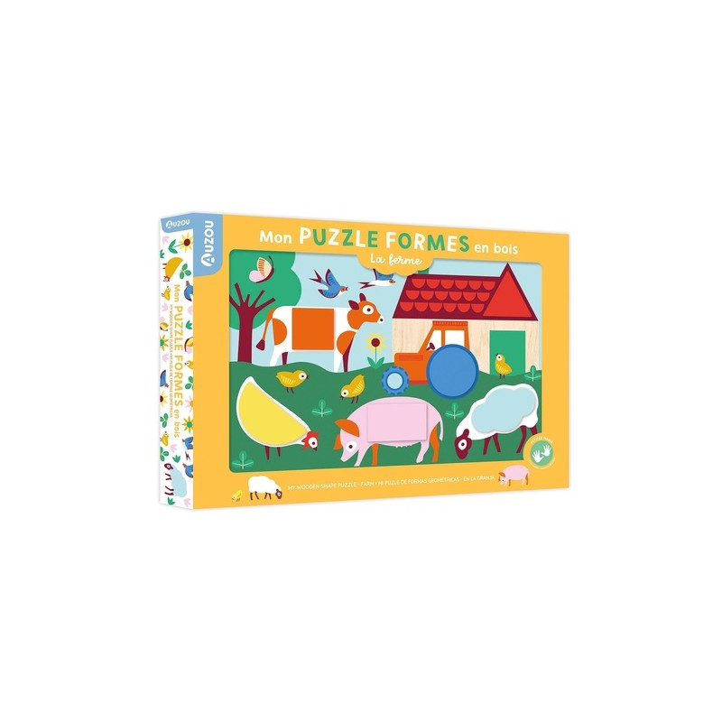 Mon puzzle formes en bois - la ferme - Librairie de France