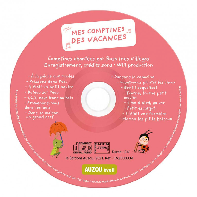 Mes comptines des vacances -avec 1 CD audio - 1-3 ans - Album
 - Librairie de France