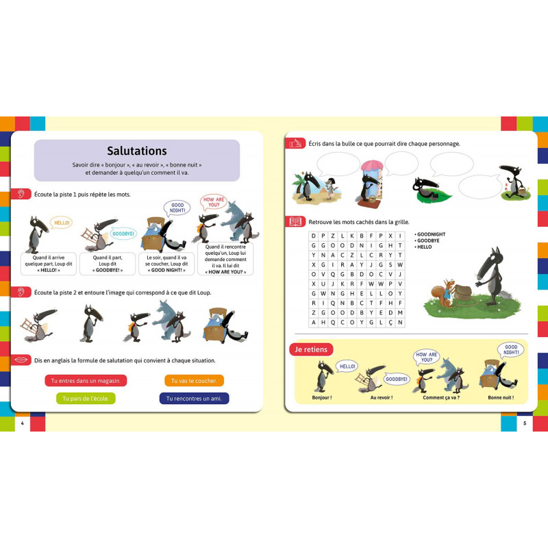 Mon cahier d'anglais avec Loup - Dès 5 ans - Grand Format - Librairie de France