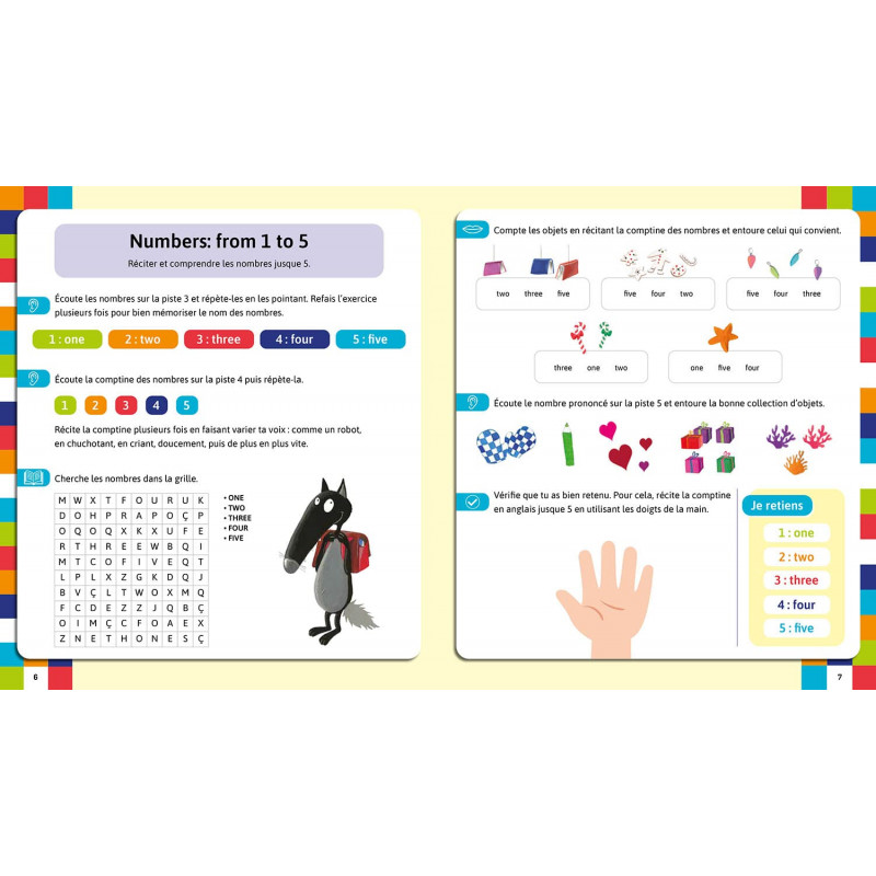 Mon cahier d'anglais avec Loup - Dès 5 ans - Grand Format - Librairie de France