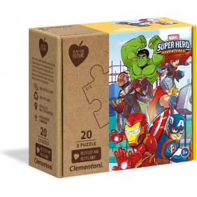 Marvel Super Hero-2x20 - boîte de 2 puzzles 20 pièces - 3 - 5 ans - Librairie de France