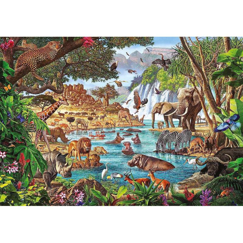 African Waterhole 3000 pièces - Adulte Puzzle Paysage - Dès 10 ans - Librairie de France