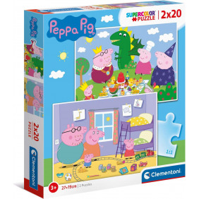 Peppa Pig Pig-2x20 - boîte de 2 Puzzles - 3-5 ans - Librairie de France