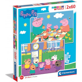 Puzzle Peppa Pig 2x60pzs - 5-7 ans - Librairie de France