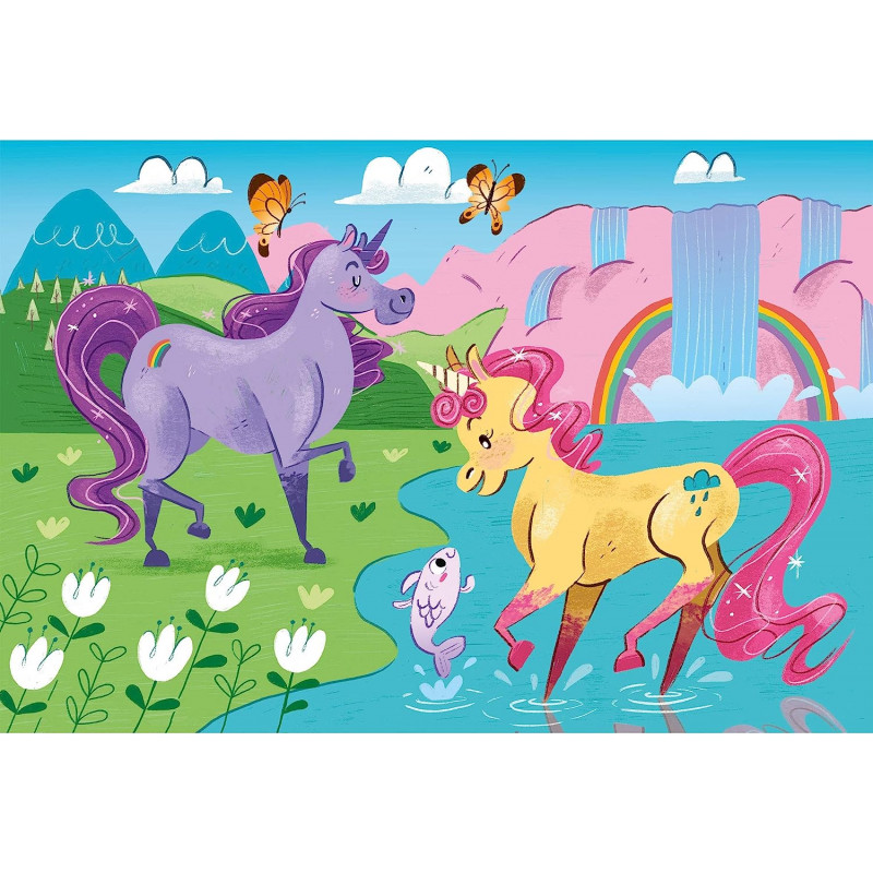 Puzzle - Unicorno Brilliant - 2 x 20 Pièces - 3-5 ans - Librairie de France