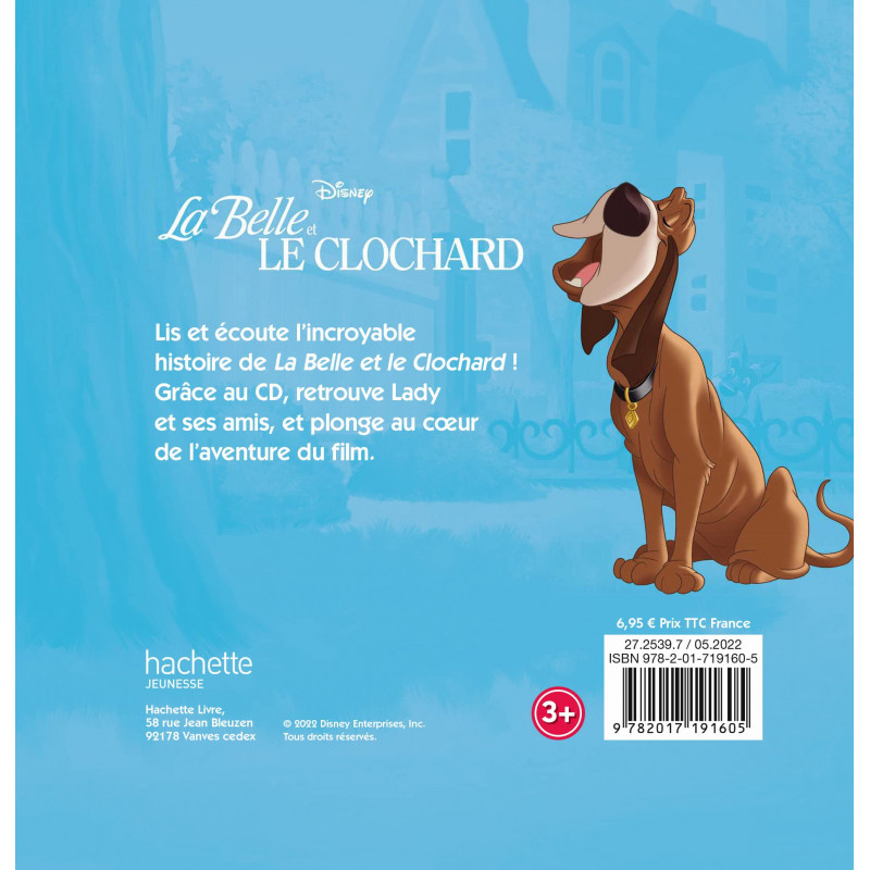 La Belle et le Clochard - Livre CD - 0-3 ans - Album - Librairie de France