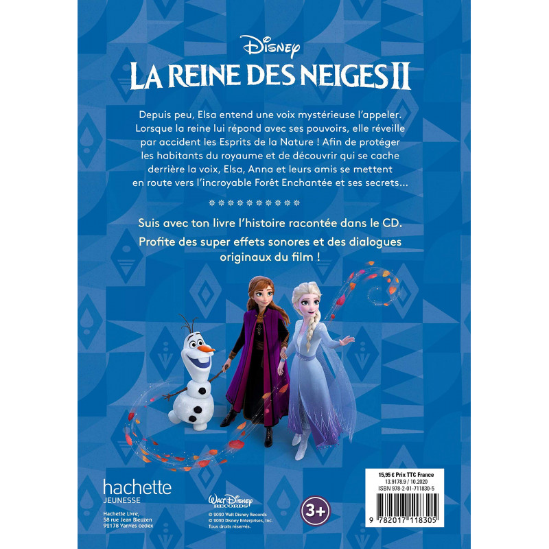 La Reine des Neiges II - avec 1 CD audio - Album - Librairie de France