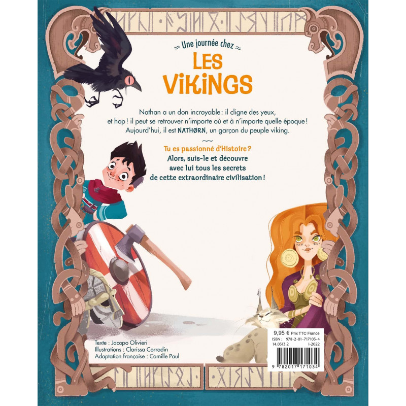Nathan explore le temps - Une journée chez les Vikings - 6-10 ans - Album - Librairie de France