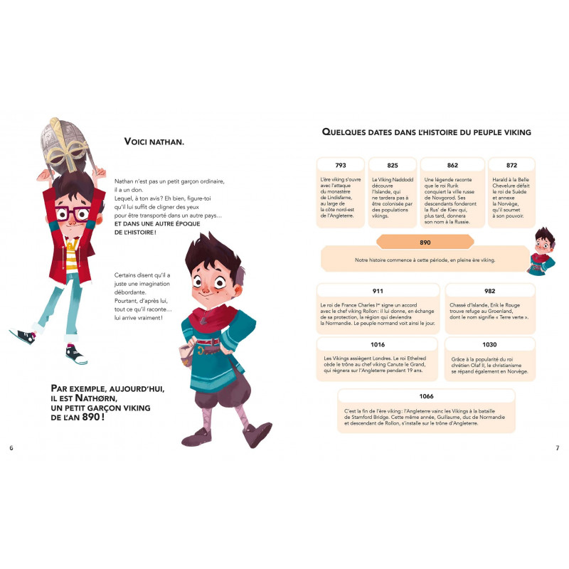 Nathan explore le temps - Une journée chez les Vikings - 6-10 ans - Album - Librairie de France
