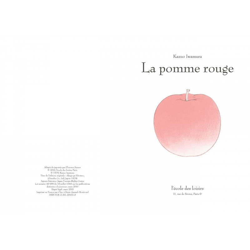 La pomme rouge - 3-5 ans - Poche - Librairie de France