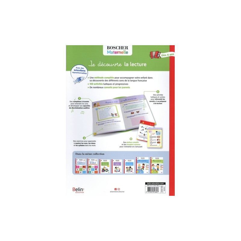 Je découvre la lecture - Avec des autocollants repositionnables - Grand Format - Librairie de France