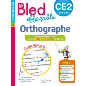 Le Bled effaçable Orthographe CE2 - Edition 2018 - Grand Format - Librairie de France