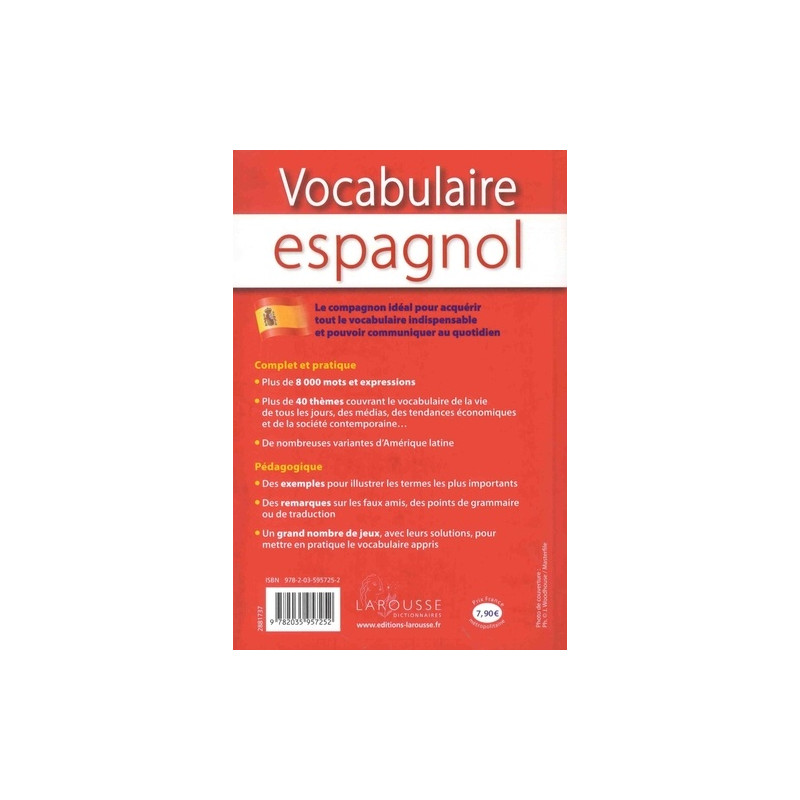 Vocabulaire espagnol - Grand Format - Librairie de France