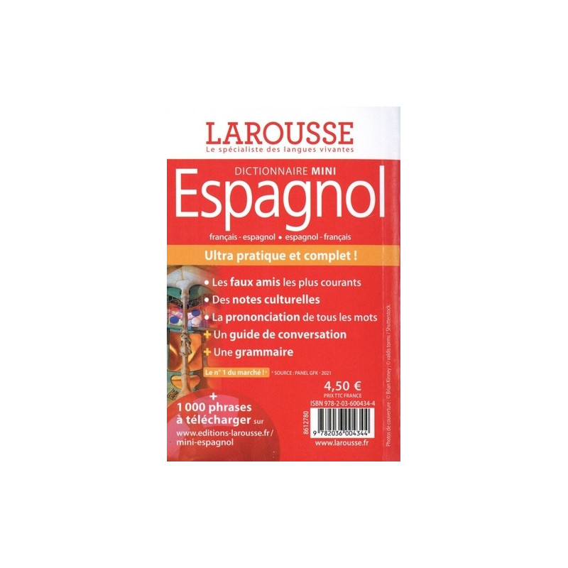 Dictionnaire mini espagnol - Edition bilingue français-espagnol - Poche - Librairie de France