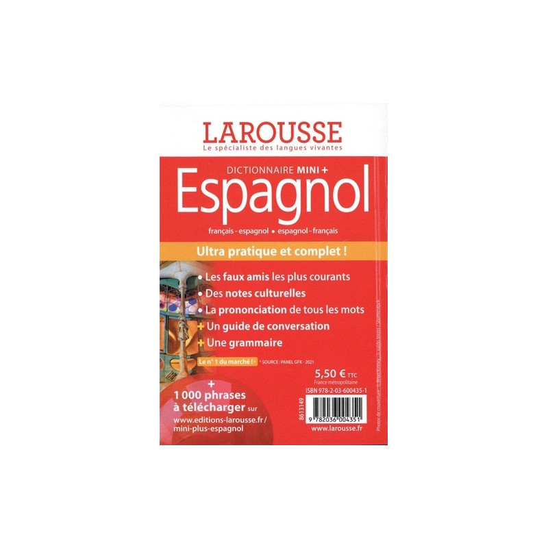 Dictionnaire mini + espagnol - Edition bilingue français-espagnol - Poche - Librairie de France