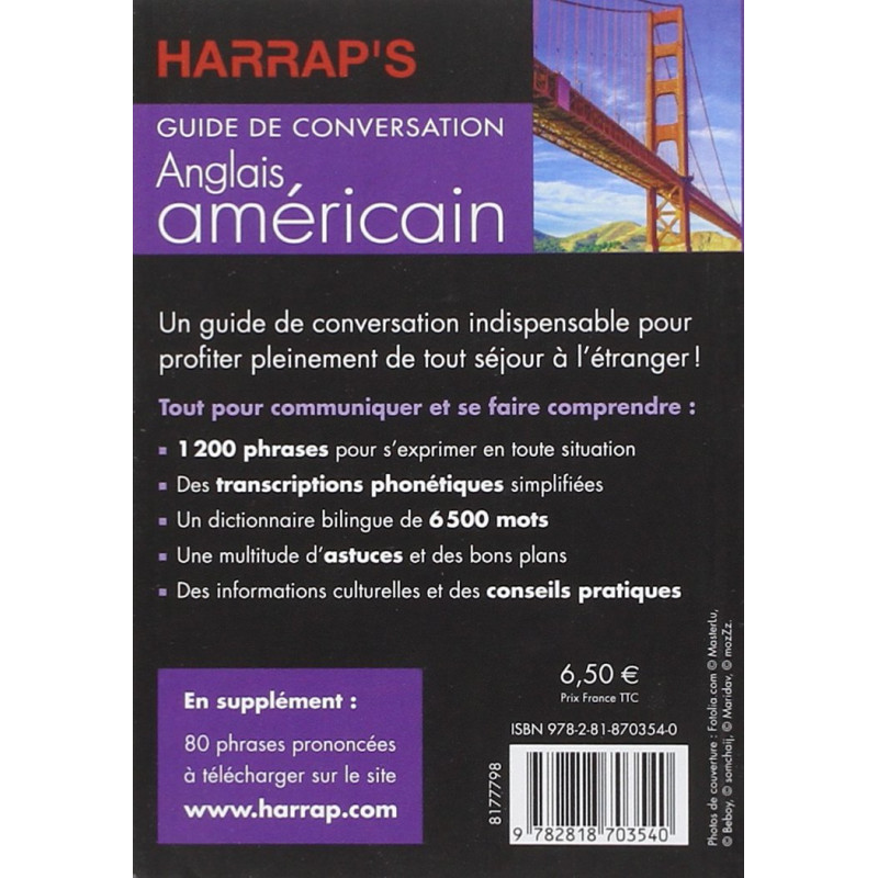 Guide de conversation anglais americain - Poche - Librairie de France