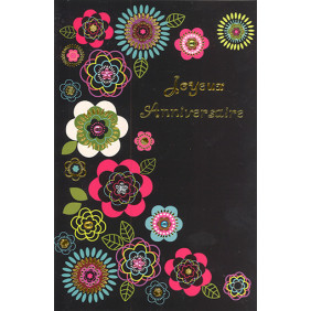 Carte fleur graphic et collage