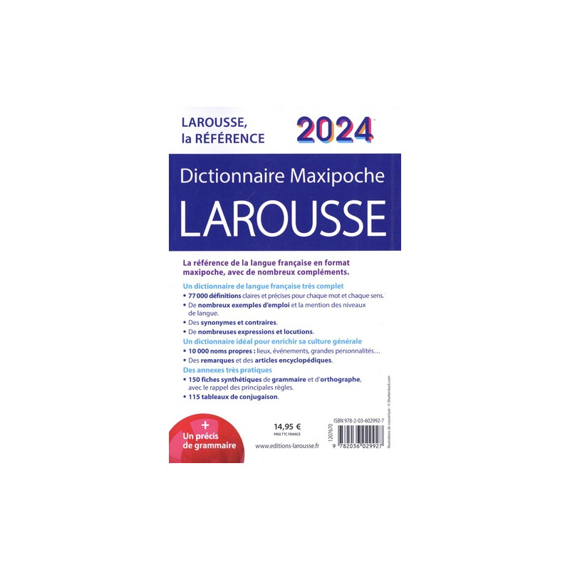 Dictionnaire Maxipoche - Edition 2024 - Poche - Librairie de France