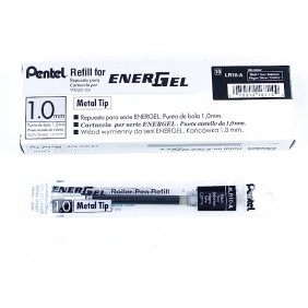 Pentel - encre gel - Pointe métal - 1 mm - Noir