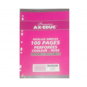 Feuille mobile - A4 - AX-EDUC PLUS - Rose