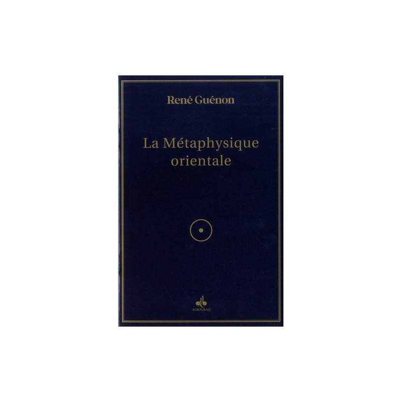 La Métaphysique orientale - Grand Format - Librairie de France