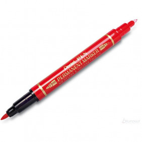Pentel N75W Marqueur permanent à double pointe Rouge