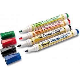 Pentel MW85 - Lot de 4 marqueurs pointe conique - Couleur assorties
