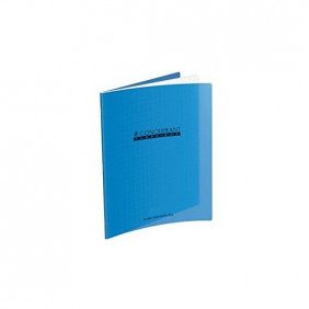 Cahier piqué 17*22 32p bleu 90g 3/10mm polypro