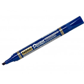 Pentel N860-CE - Marqueurs permanents pointe biseautée moyenne - Bleu