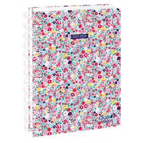 Agenda à spirale Daisy - 1 jour par page - Rose/Vert