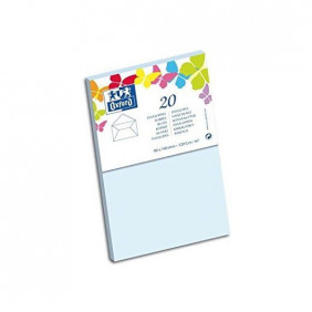 Oxford - 20 Enveloppes gommes 90 x 140 - 120G - Bleu ciel