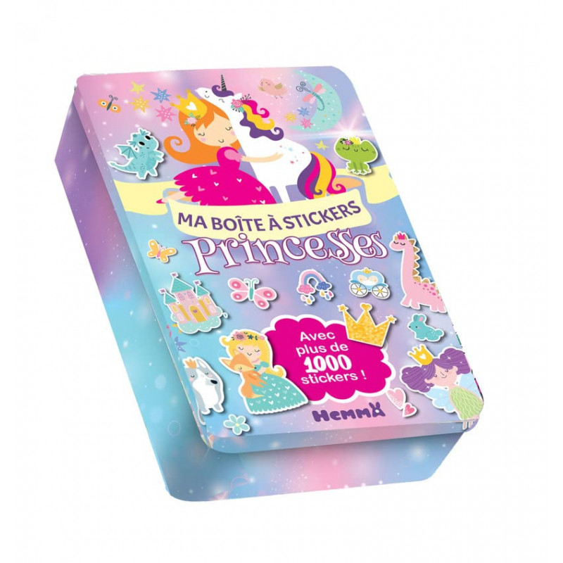 Ma boite à stickers - Princesses – Boîte métal avec 1000 stickers – Dès 3 ans - Librairie de France