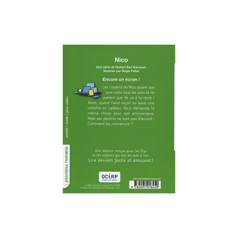 Nico- Encore un écran ! - Adapté aux dys - 6-8 ans - Poche - Librairie de France
