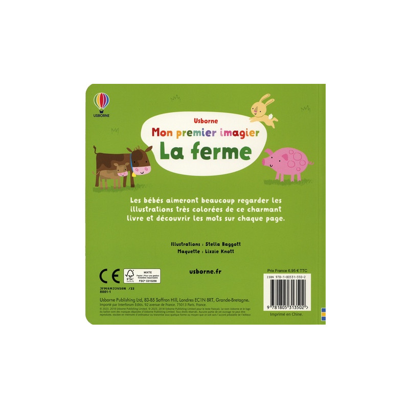 La ferme - Mon premier imagier - 3-5 ans - Album - Librairie de France