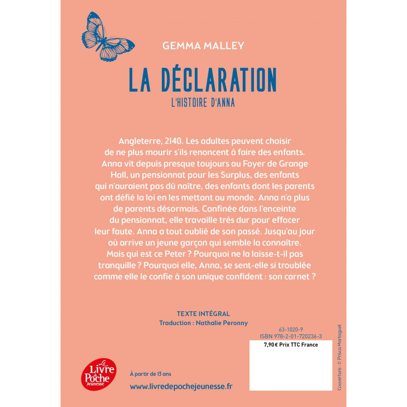 La déclaration - L'histoire d'Anna - 9-12 ans - Tome 1 - Librairie de France