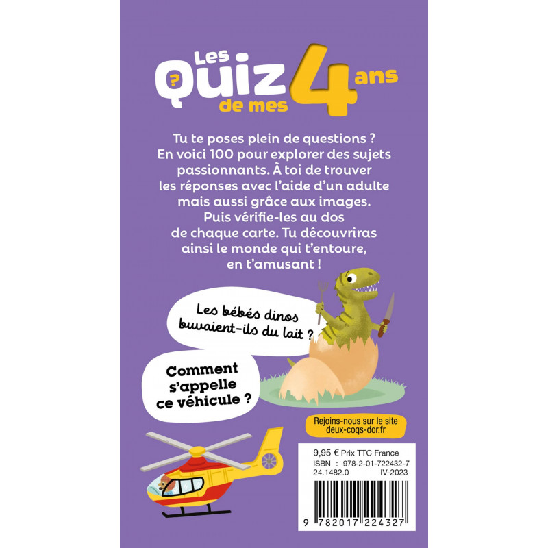 Les quiz de mes 4 ans - Dès 3 ans  - Grand Format - Librairie de France