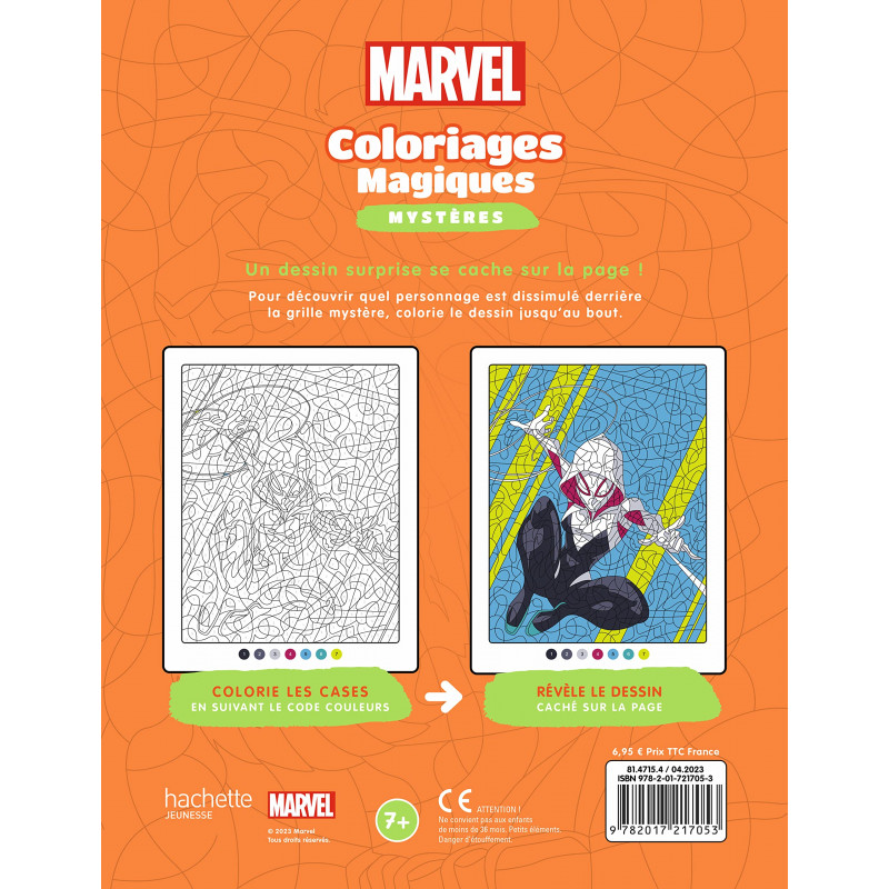 Marvel - Coloriages magiques mystères - Dès 6 ans - Album - Librairie de France