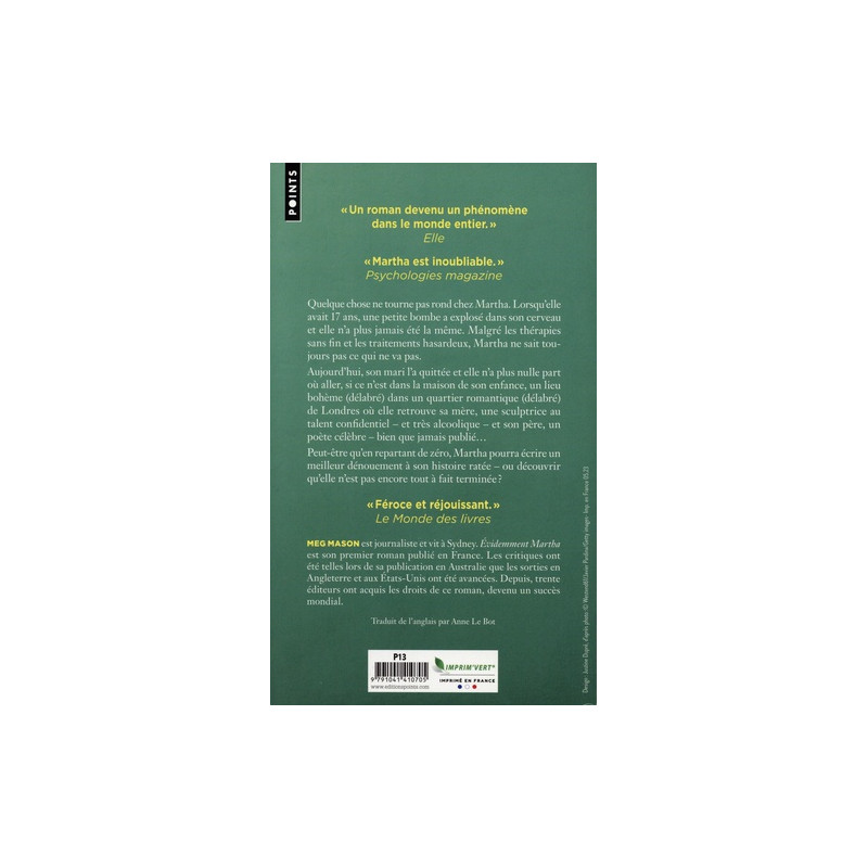 Evidemment Martha - Poche - Librairie de France