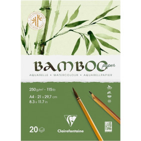 Clairefontaine 975919C - Bloc Encollé 1 Côté Bamboo - 20 Feuilles Papier 100%