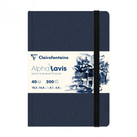 Carnet cousu de 40 feuilles de alpha lavis, 200 g/m, A6