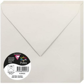 Enveloppe Gommée - Paquet de 20 - Gris perle - 16.5 x 16.5 - 120G