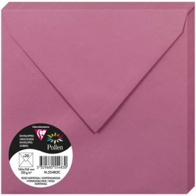 Enveloppe Gommée - Paquet de 20 - Rose Hortensia - 16.5 x 16.5 - 120G