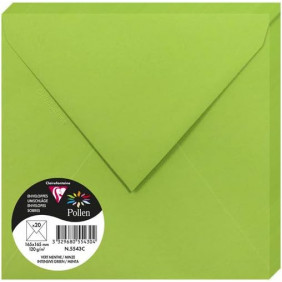 Enveloppe Gommée - Paquet de 20 - Vert Menthe - 16.5 x 16.5 - 120G