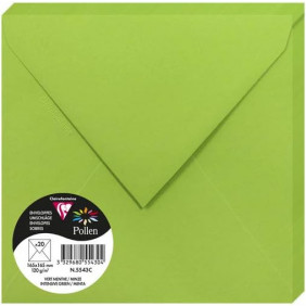 Enveloppe Gommée - Paquet de 20 - Vert Menthe - 16.5 x 16.5 - 120G