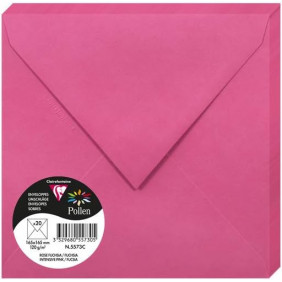 Enveloppe Gommée - Paquet de 20 - Rose Fuchsia - 16.5 x 16.5 - 120G